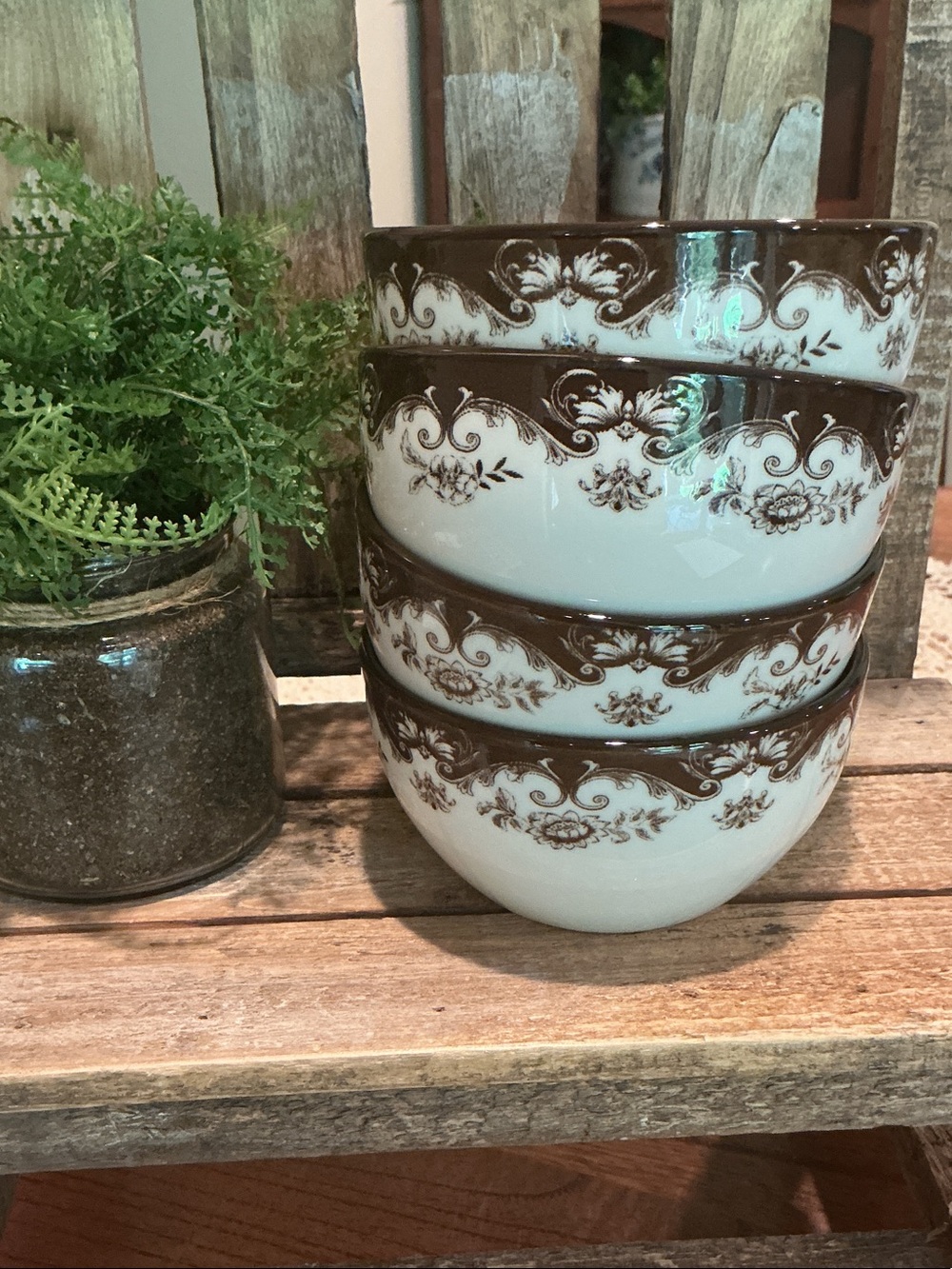 *Out of Stock Online* Hobby Lobby Brown Toile Mini Bowls - Set of 4